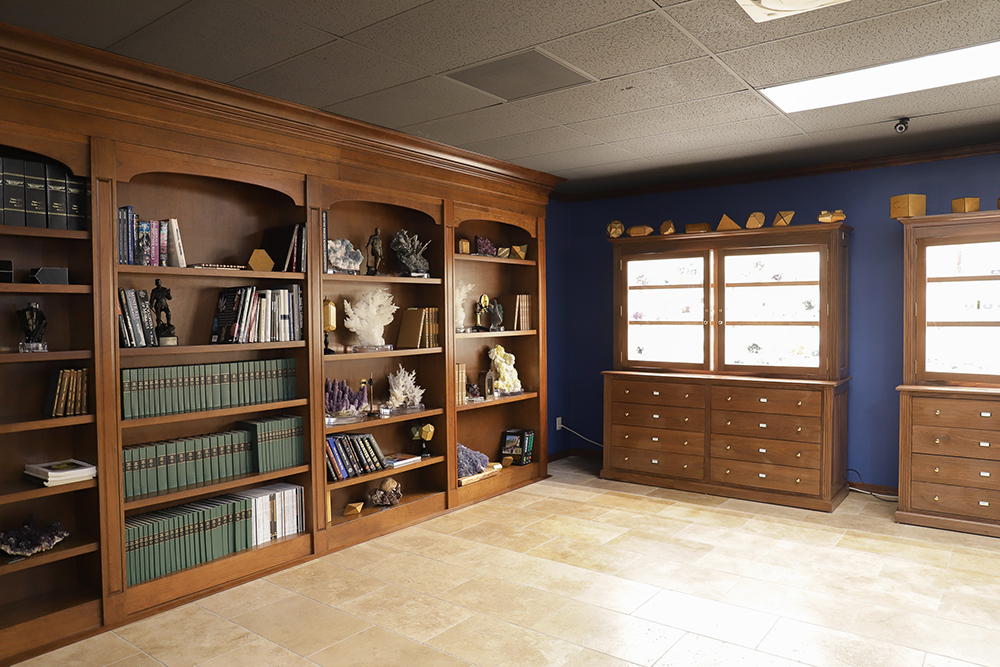 The bookcase area of the Crystal Classics gallery